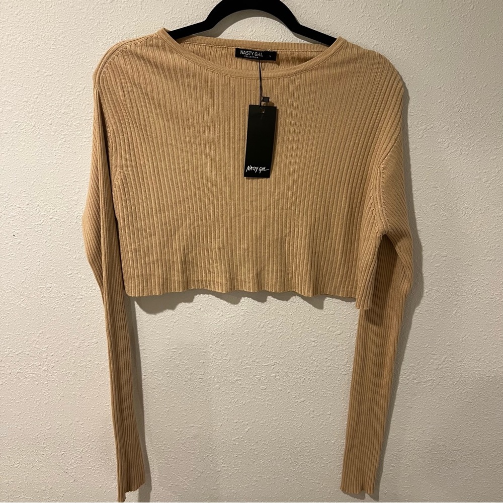 Nasty gal long sleeve crop top size L